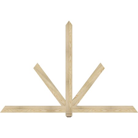 Ekena Millwork Kennewick Rough Sawn Timber Gable Bracket, Douglas Fir, 84"W x 56"H x 2"D x 4"F, 16/12 Pitch GBW084X56X0204KEN00RDF